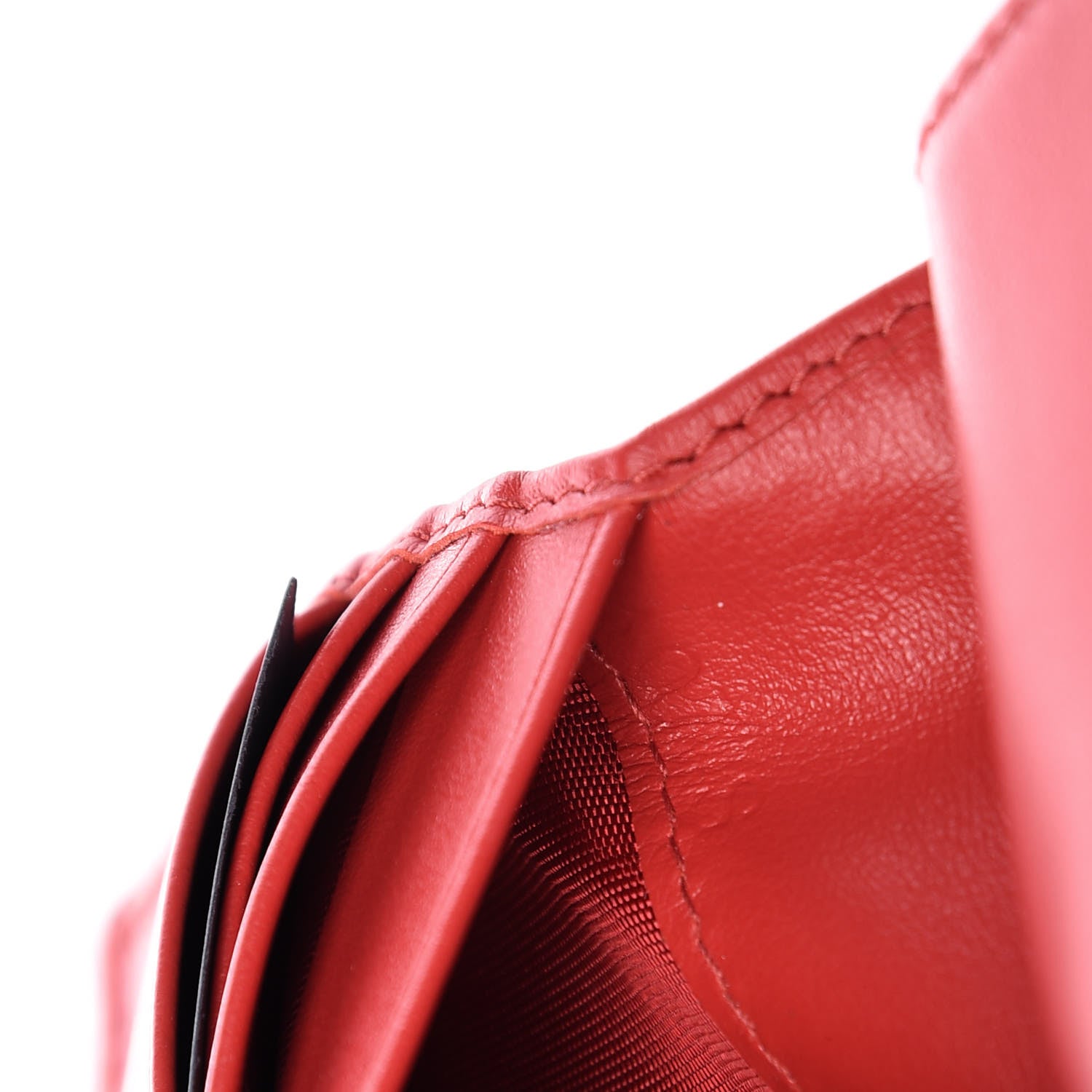 Prada Soft Calfskin Impunture Diagramme Wallet Red 7 of 8