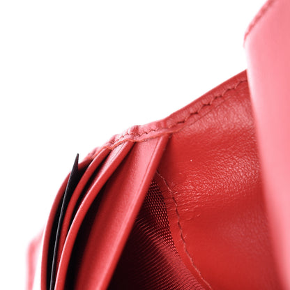 Prada Soft Calfskin Impunture Diagramme Wallet Red 7 of 8