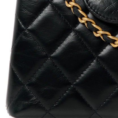 Chanel Shiny Aged Calfskin Quilted Nano Kelly Shopper Black 8 of 12