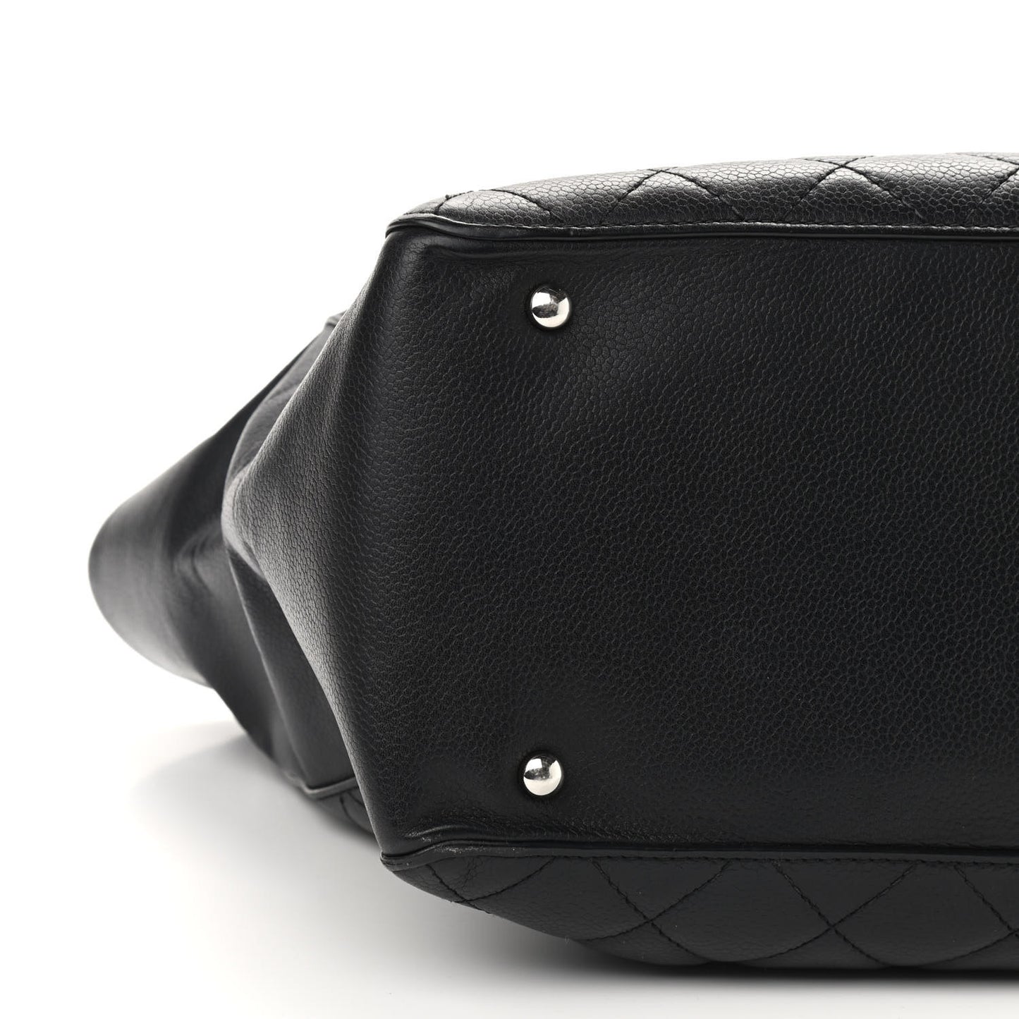 Caviar Quilted Large CC Box Shopping Tote Black