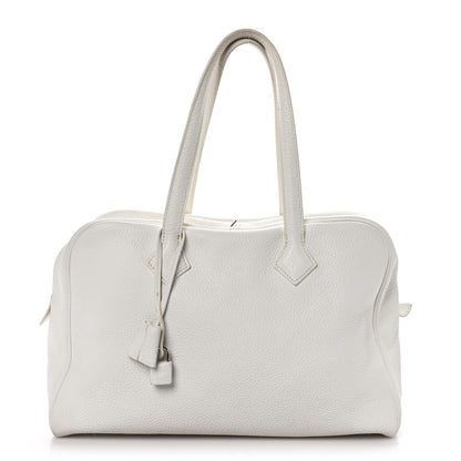 Hermes Taurillon Clemence Victoria II 35 White 1 of 13