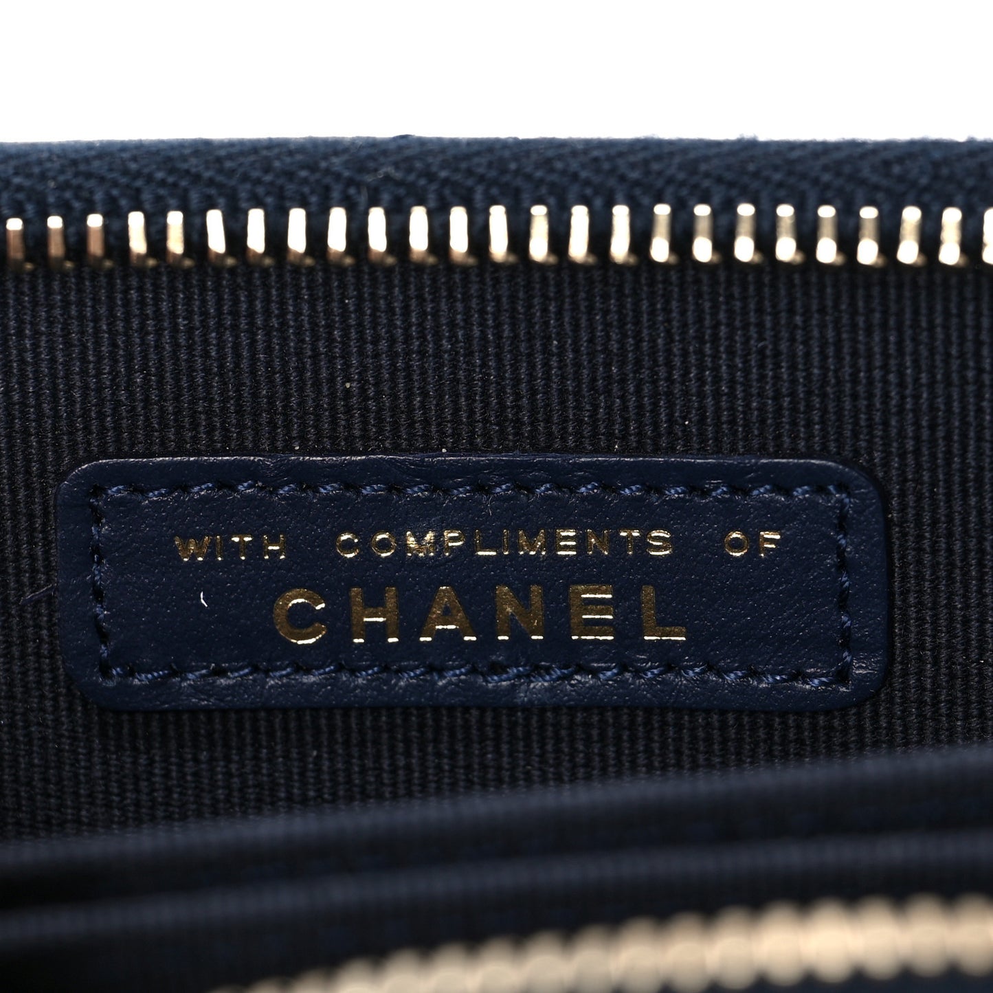 Caviar Enamel Coco Casino Quilted Zip Coin Purse Navy Blue