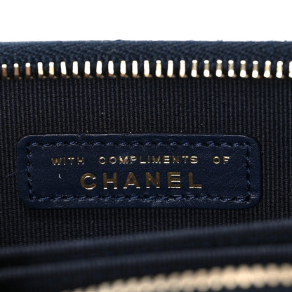 Chanel Caviar Enamel Coco Casino Quilted Zip Coin Purse Navy Blue 7 of 8
