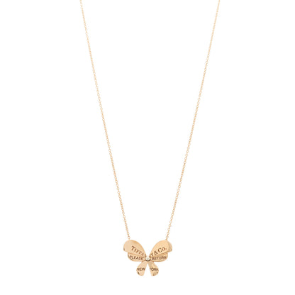 Tiffany 18K Rose Gold Sterling Silver Return to Tiffany Love Bugs Butterfly Pendant Necklace 1 of 8