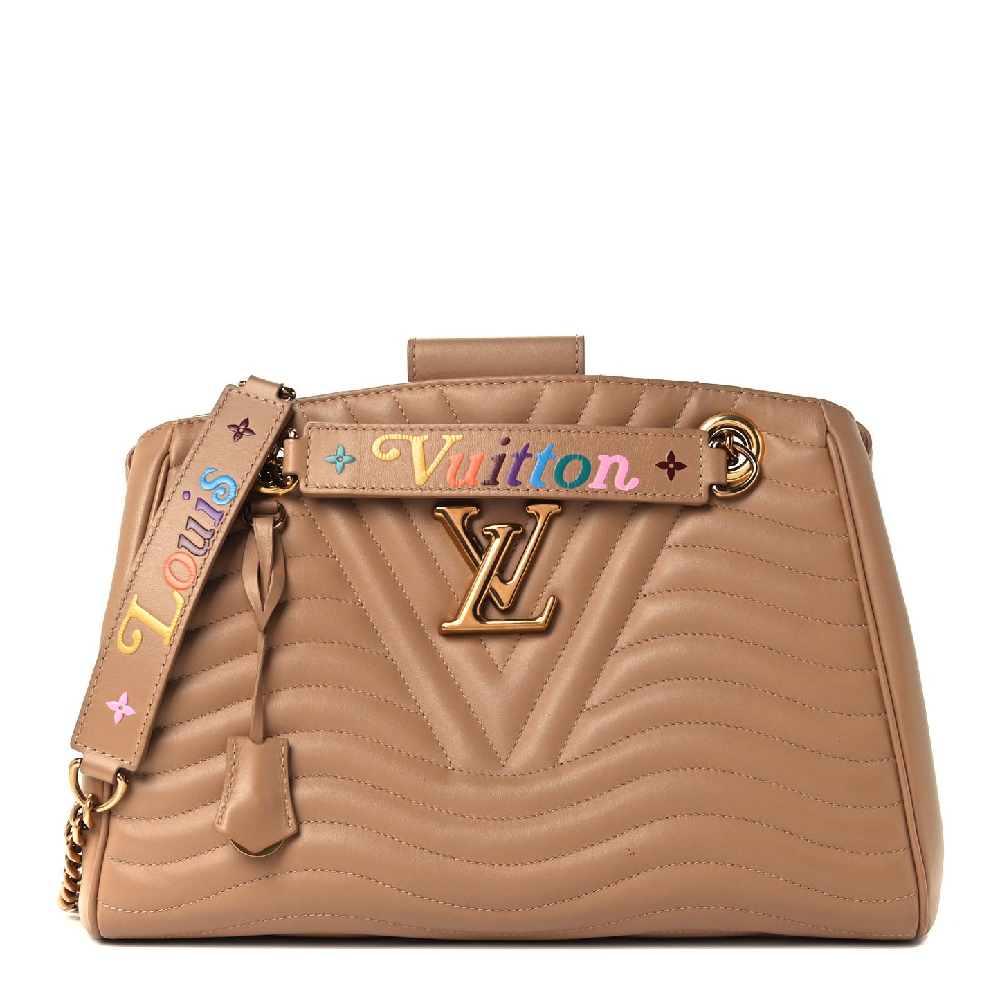 Calfskin New Wave Chain Tote Noisette
