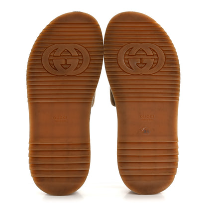 Gucci Monogram Maxi GG Angelina Platform 55mm Slide Sandals 38.5 Camel Ebony 6 of 10