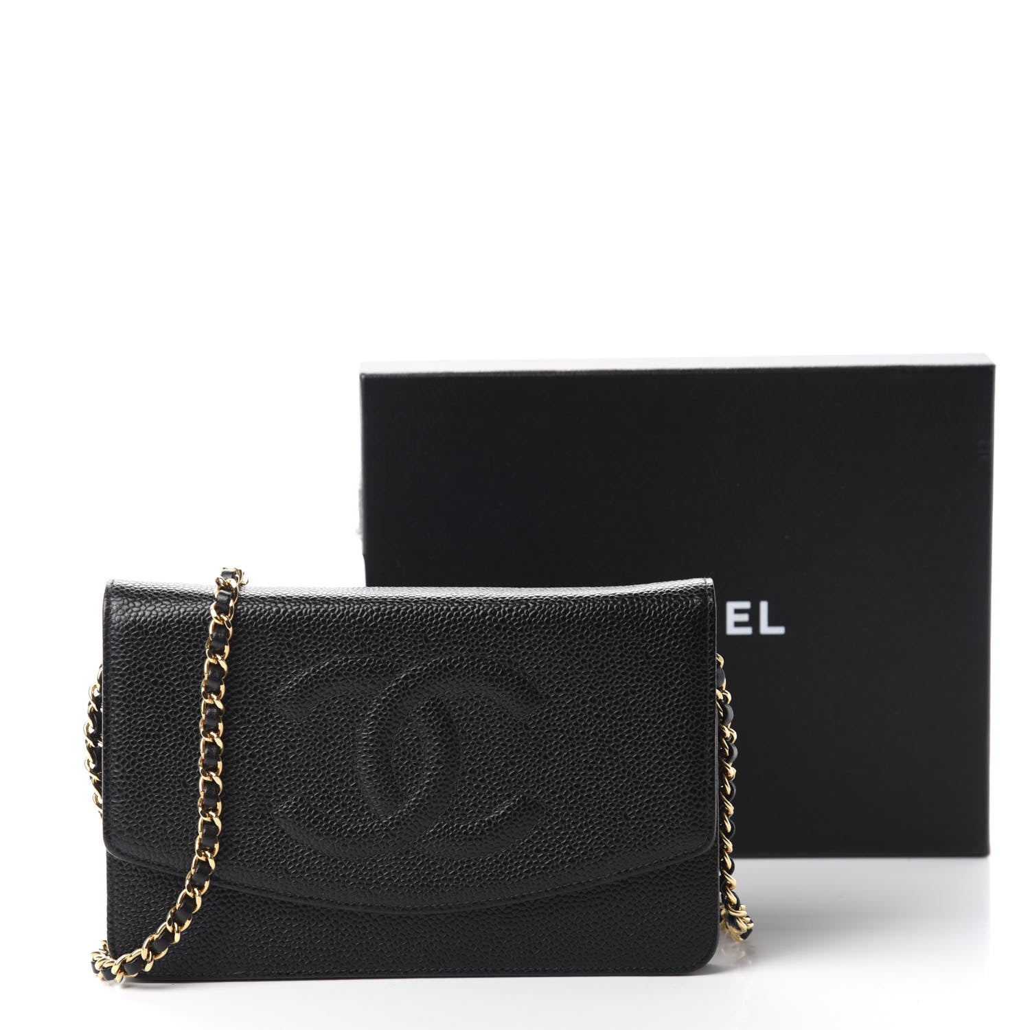 Chanel Caviar Timeless CC Wallet On Chain WOC Black 11 of 11