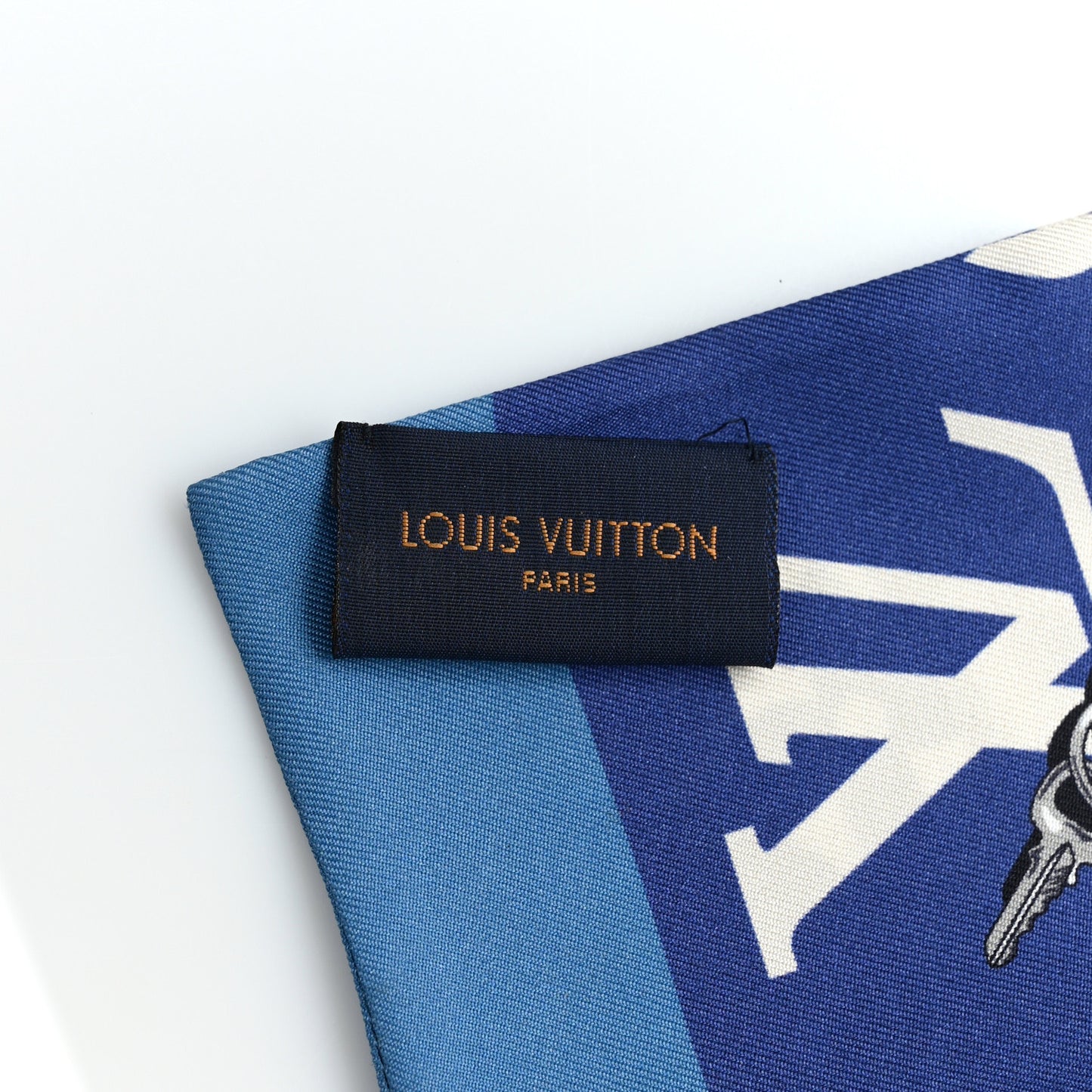 Silk Monogram Escale Confidential Bandeau Blue