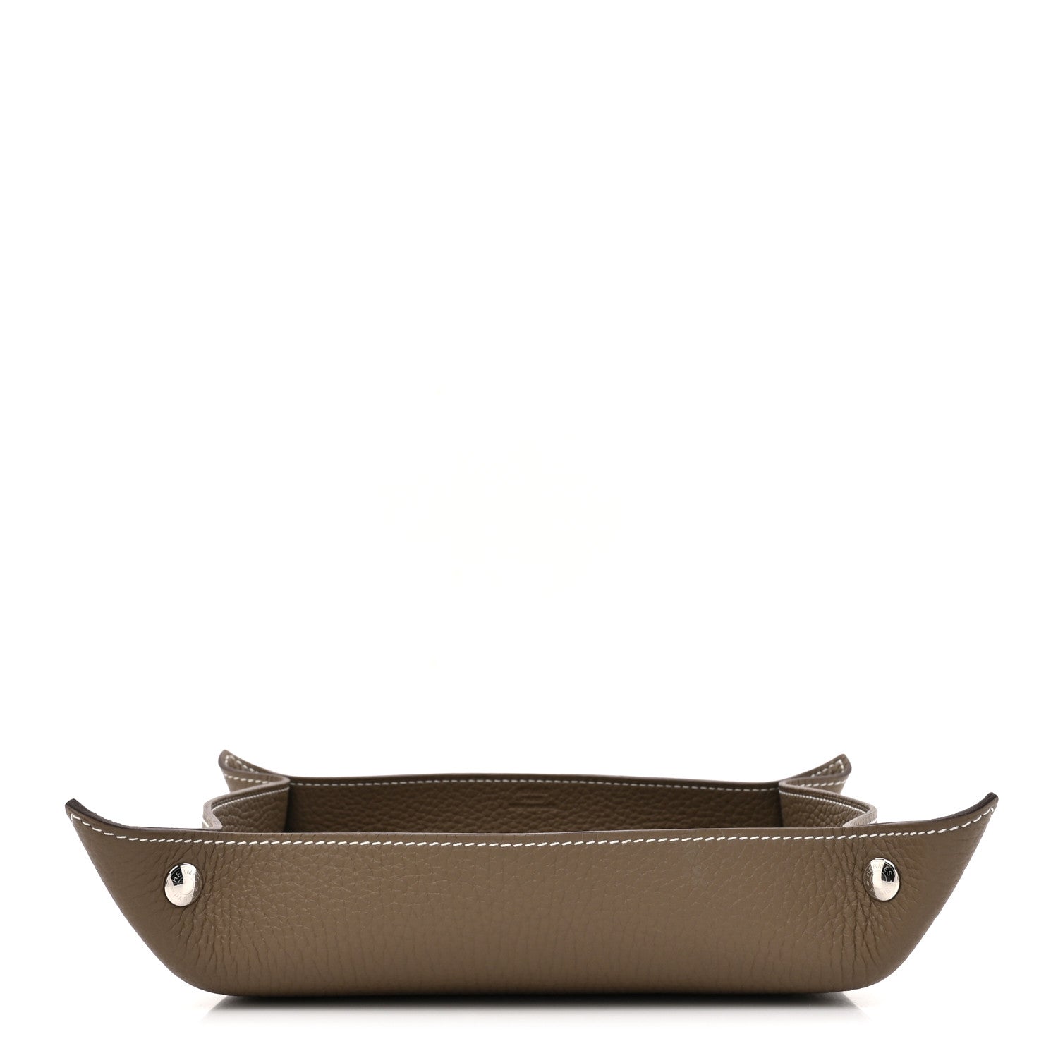 Hermes Taurillon Clemence Mises et Relances Change Tray Etoupe 3 of 6
