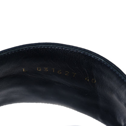 Chanel Satin Canvas Chain Slides Sandals Flats 40 Marine 10 of 12