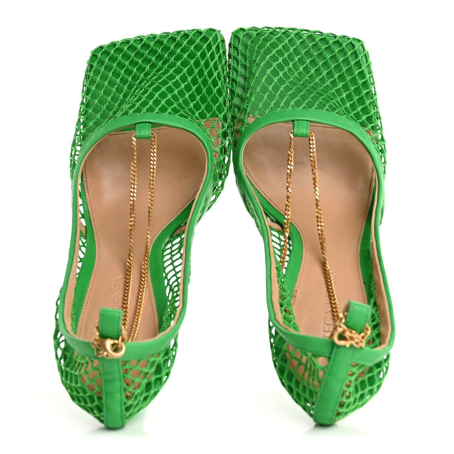 Bottega Veneta Mesh Nappa Stretch Ankle Tie 90mm Sandals 39 Grass 2 of 9