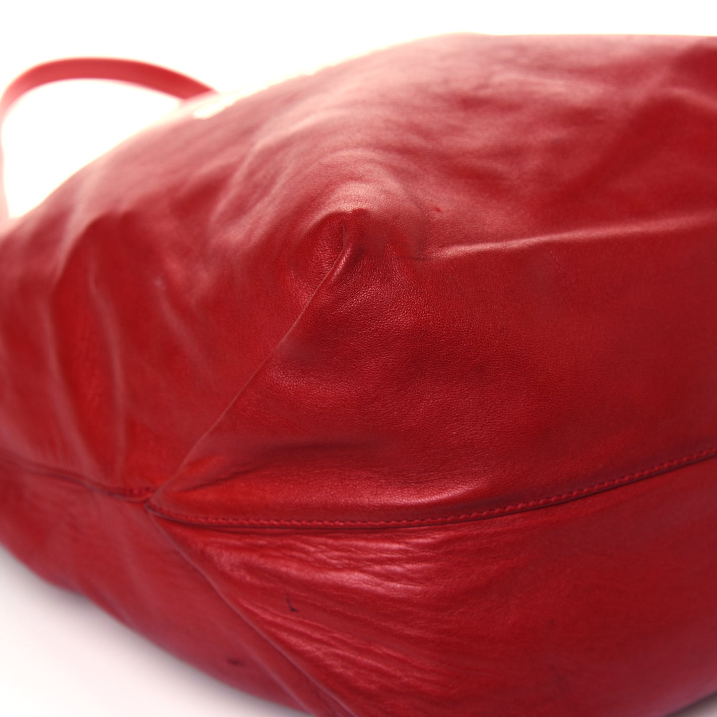 Lambskin Teddy Drawstring Bag Eros Red