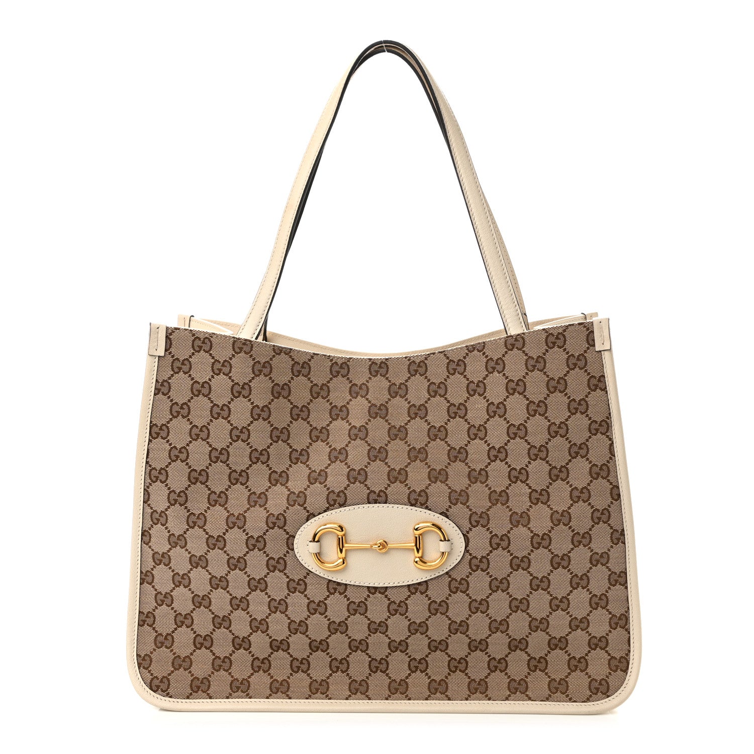 Gucci Monogram New Sakai Calfskin Lux Horsebit 1955 Tote Beige Ebony Mystic White 1 of 11
