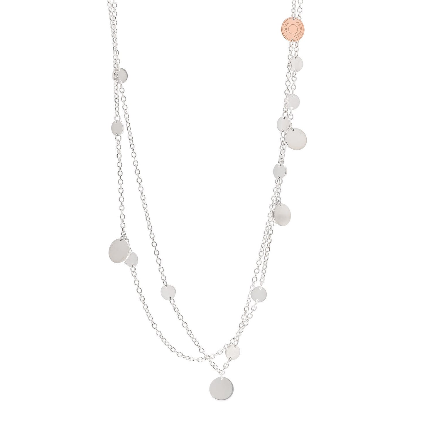 Sterling Silver 18K Rose Gold Confettis Long Necklace 120