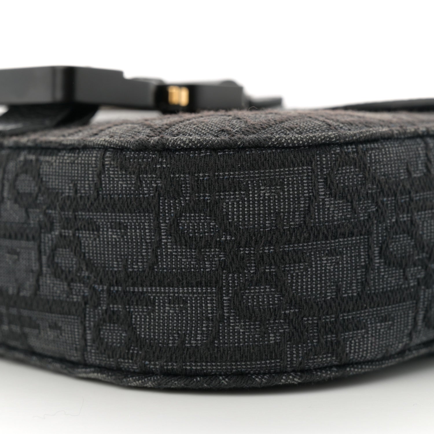 Christian Dior Oblique Jacquard Grained Calfskin Mini Saddle Messenger Bag With Flap Black 10 of 14