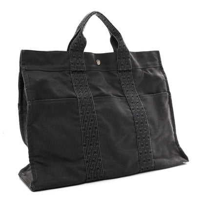 Hermes Canvas Herline MM Tote Grey 3 of 10