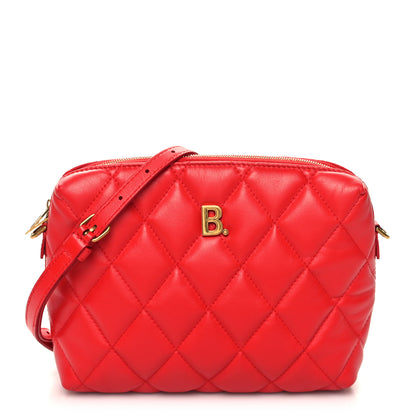 Balenciaga Nappa Calfskin Quilted Touch B Camera Shoulder Bag Bright Red 1 of 10