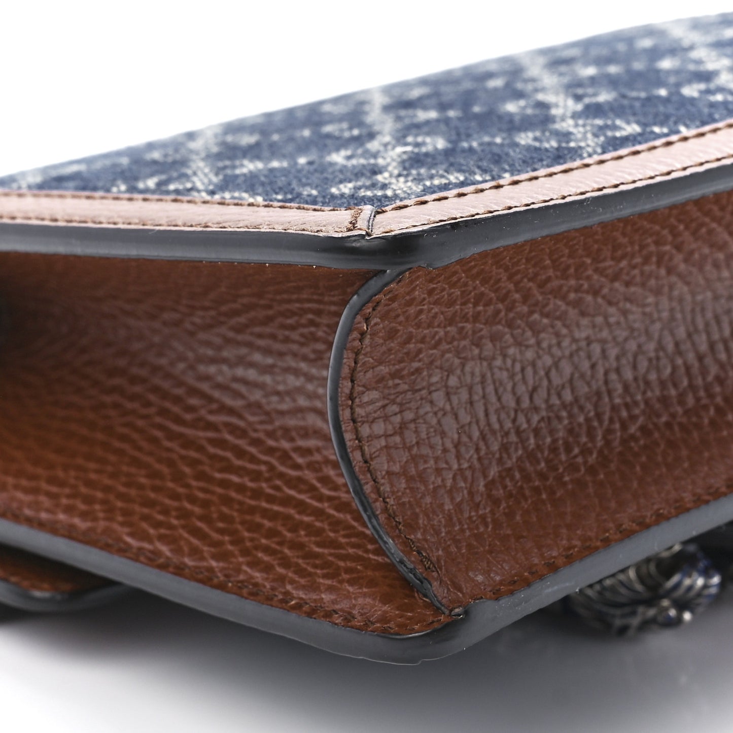 New Denim GG Monogram Dollar Calfskin Enamel Mini Dionysus Shoulder Bag Blue Tea Cuir Epilog Electric Blue