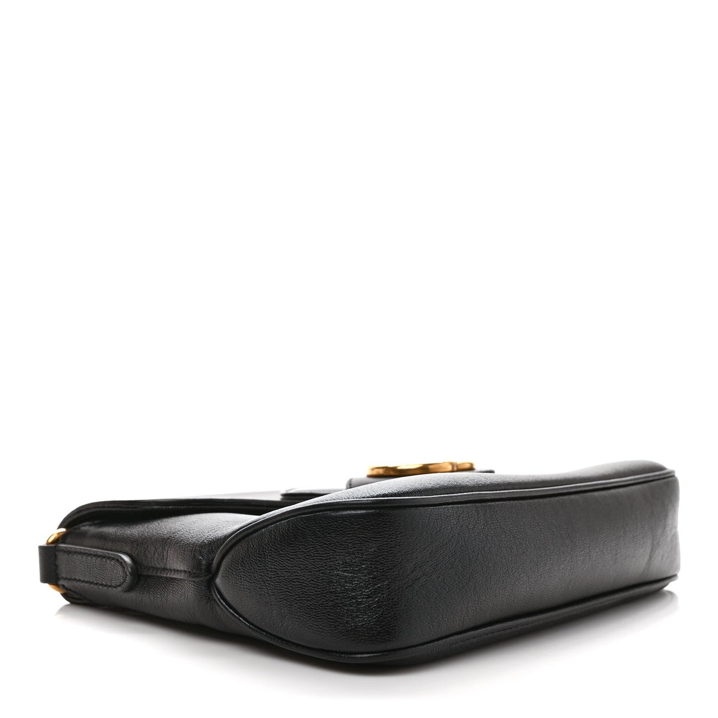 New Sakai Calfskin Lux Small Dahlia Messenger Shoulder Bag Black