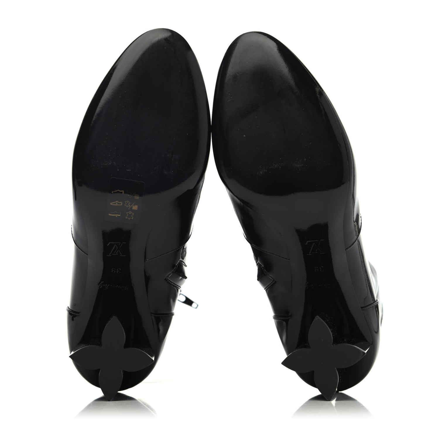 Patent Silhouette Ankle Boots 39 Black