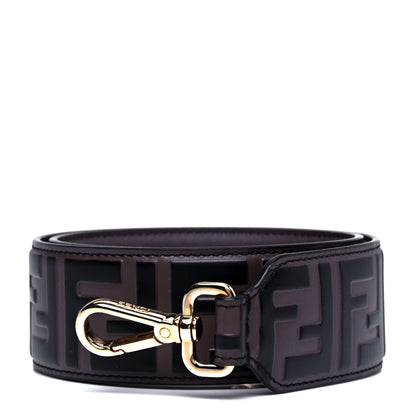 Fendi Vitello Century Bi-Color FF 1974 Embossed Strap You Maya Black 1 of 6