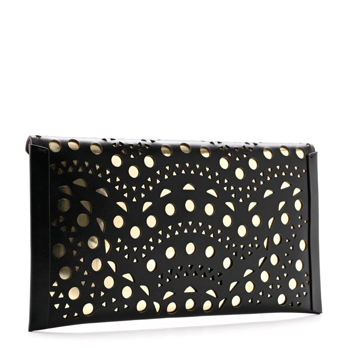 Calfskin Laser Cut Clutch Black