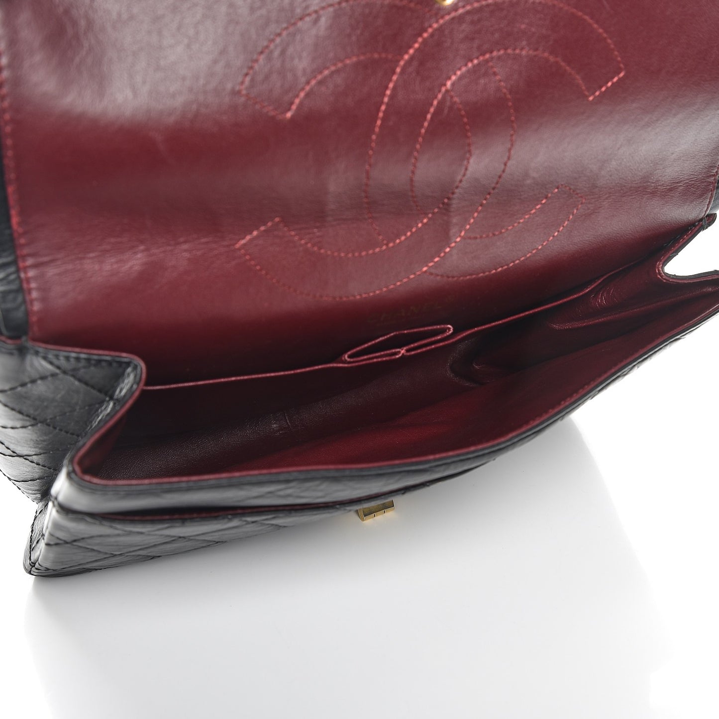 Aged Calfskin Quilted 2.55 Reissue 227 Flap Black
