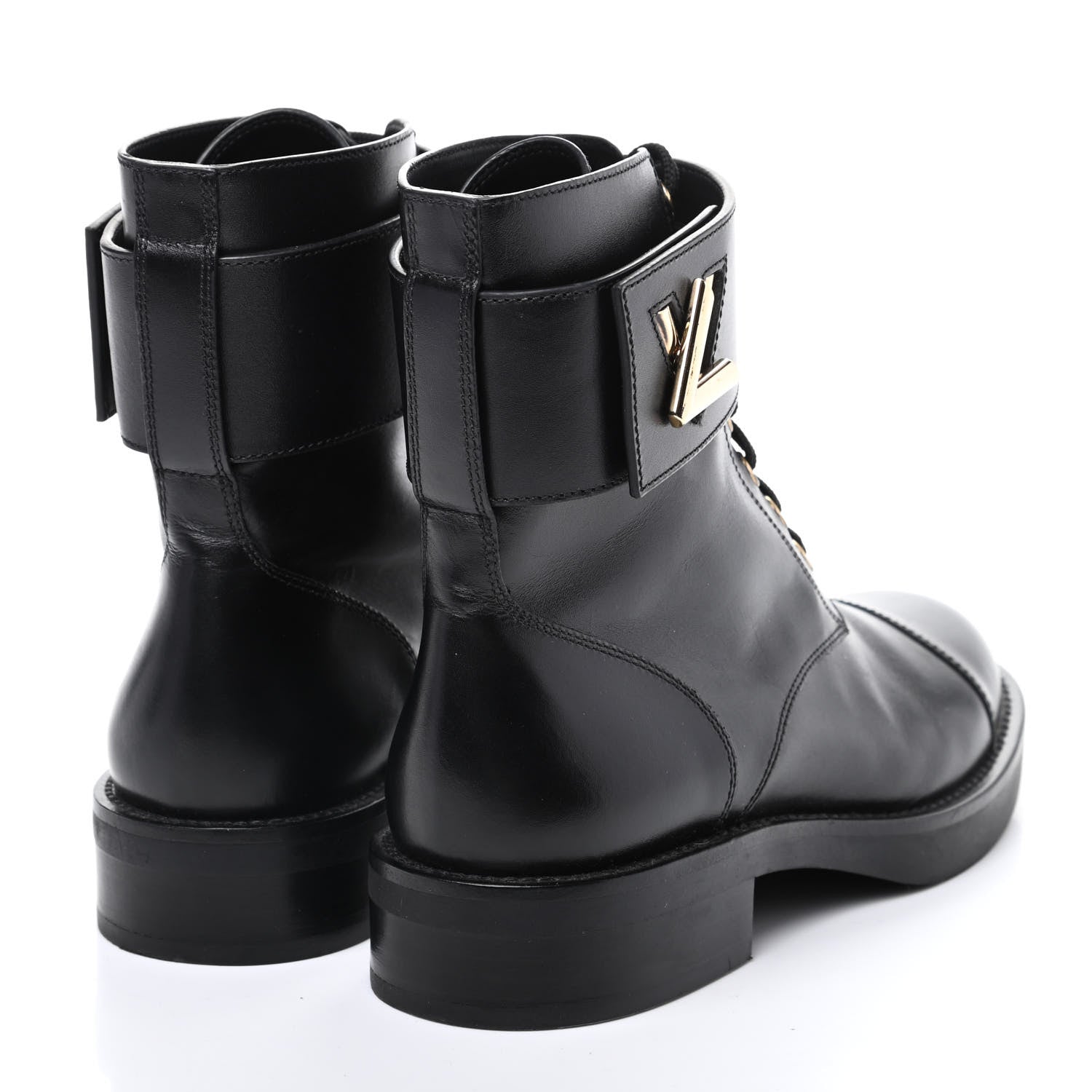 Louis Vuitton Calfskin Wonderland Ranger Boots 35 Black 4 of 9
