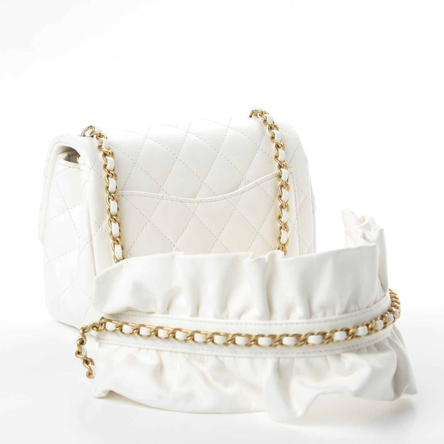 Chanel Calfskin Quilted Mini Romance Square Flap White 3 of 10