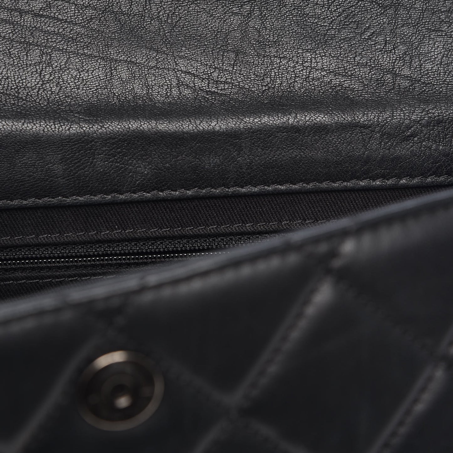 Washed Lambskin Jumbo Take Away Flap Black