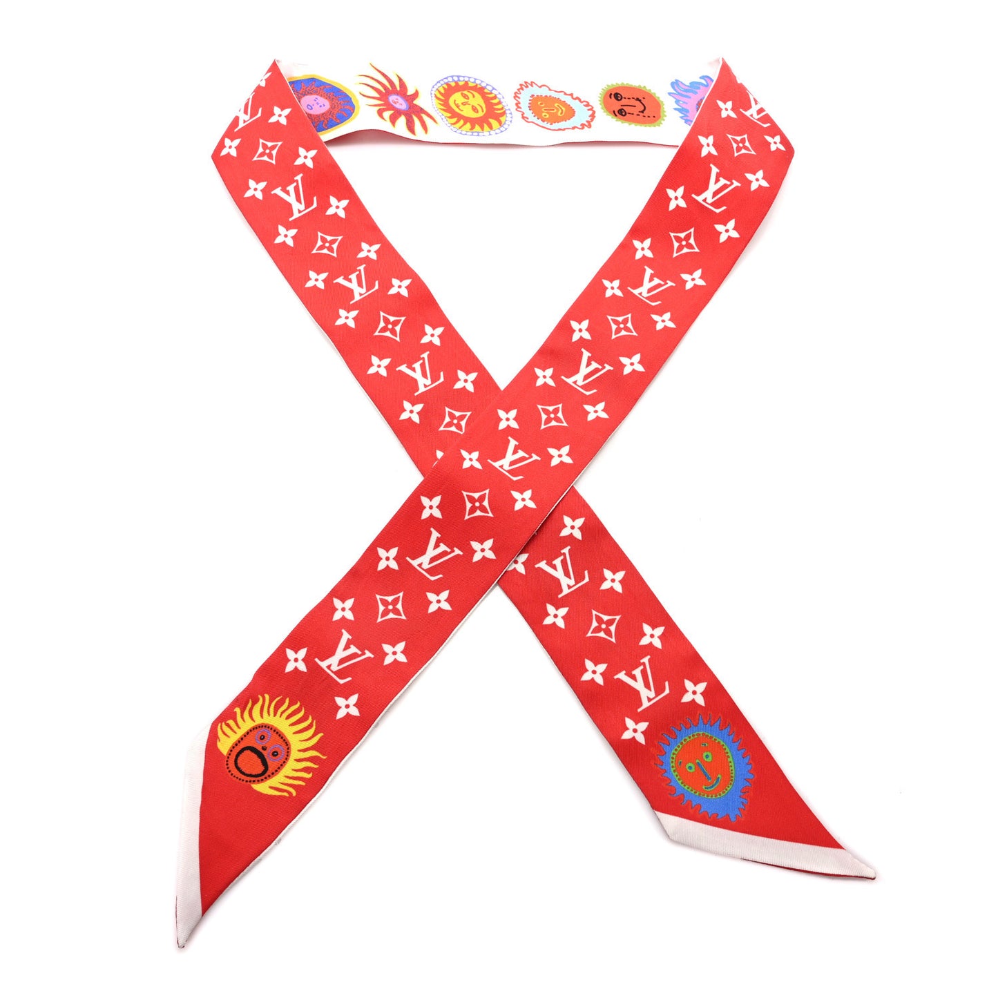 LV X YK Silk Monogram BB Bandeau Red