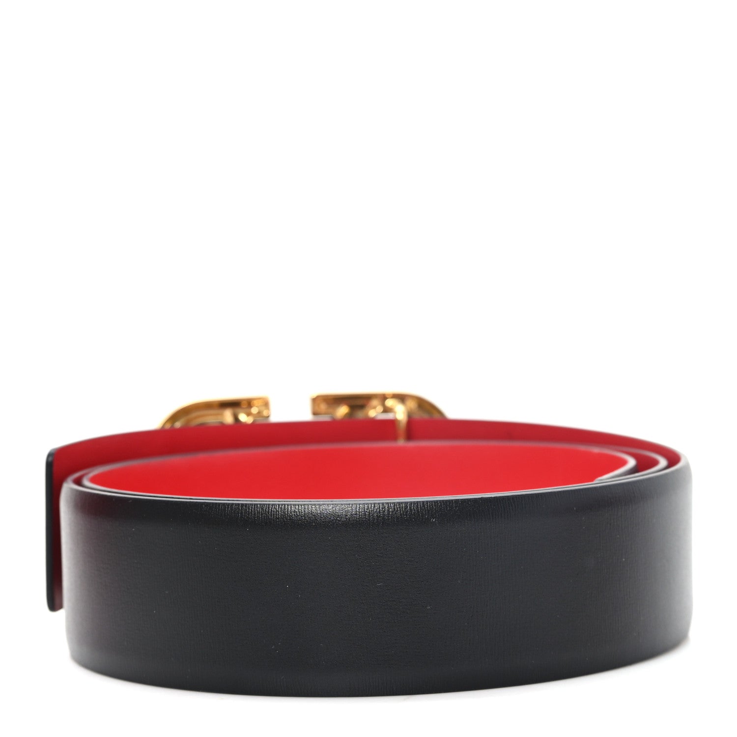 Valentino Garavani Glossy Calfskin VLogo Reversible 30mm Belt 95 38 Black Rouge Pur 2 of 5
