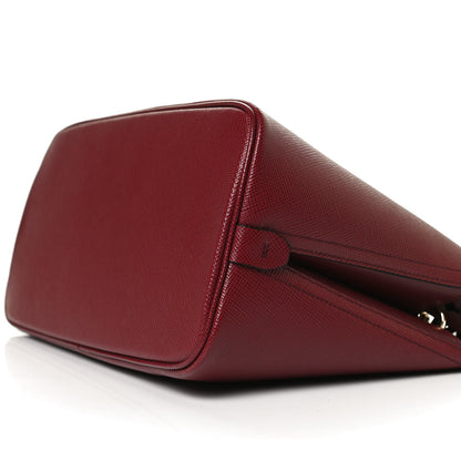 Prada Saffiano Cuir Small Matinee Tote Cherry Black 9 of 11