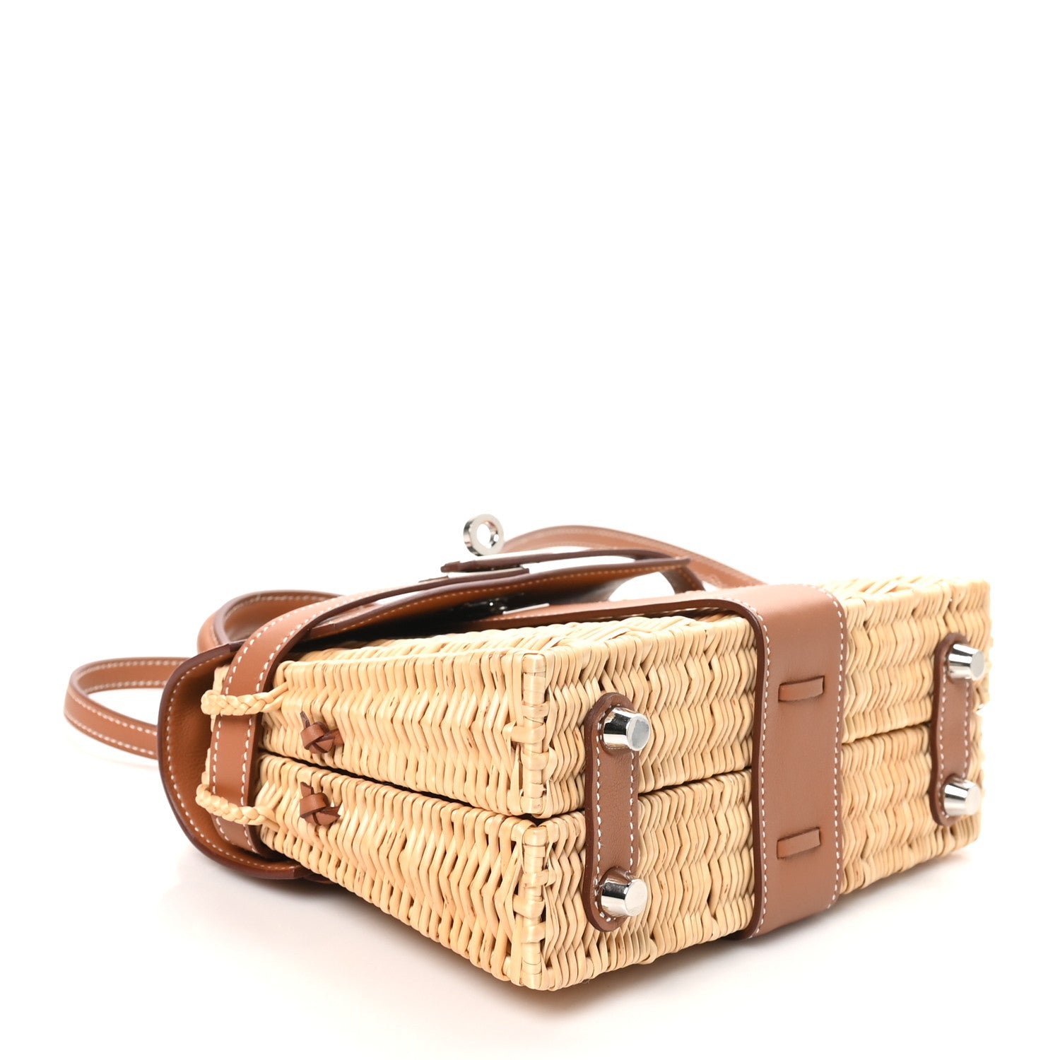 Hermes Wicker Swift Picnic Mini Kelly 20 Naturel Gold 4 of 11