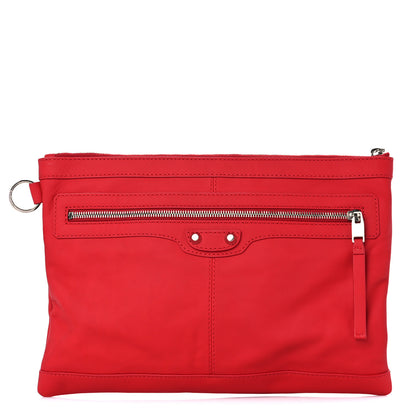 Balenciaga Smooth Calfskin Classic Silver Hardware Medium Clip Rouge Grenade 1 of 10