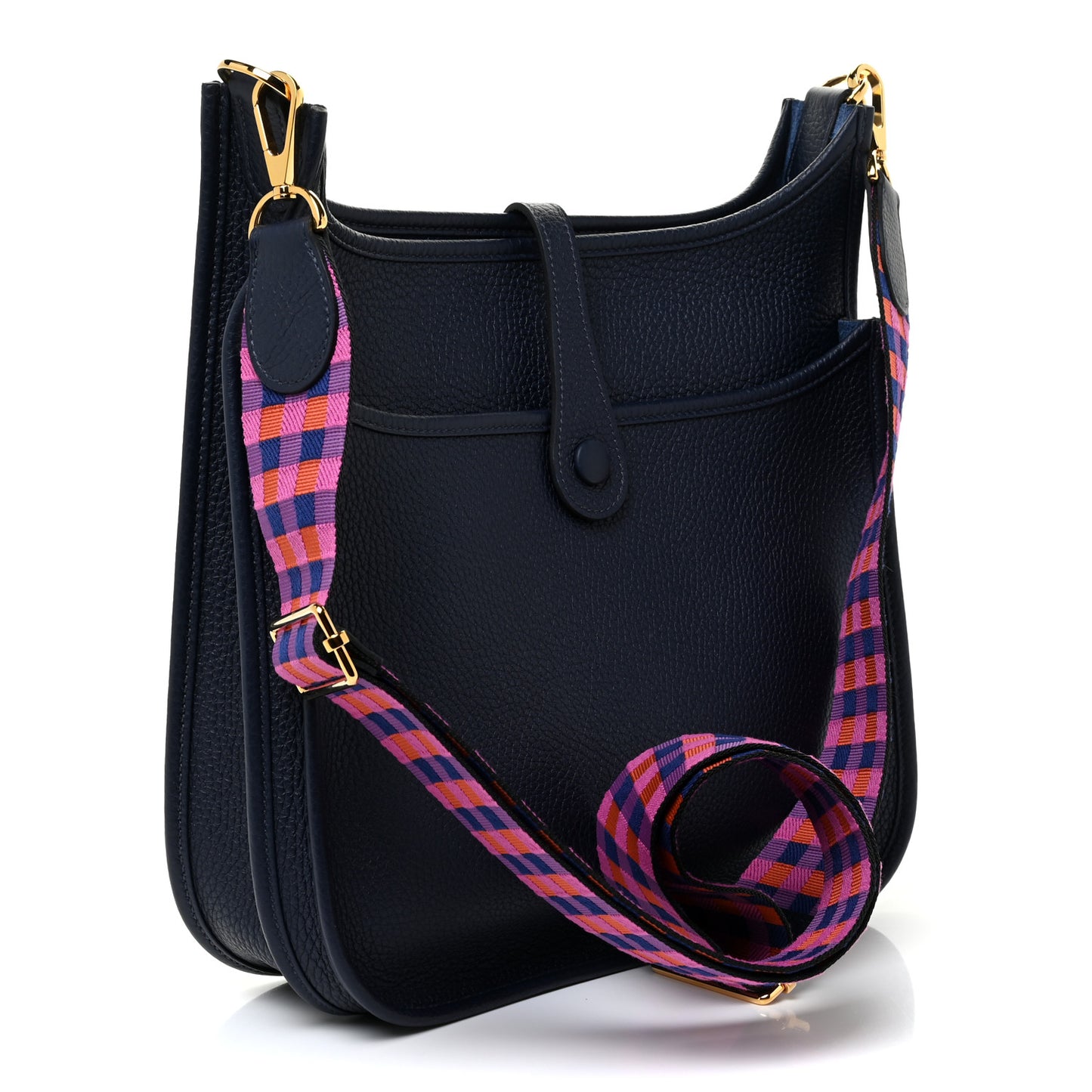 Taurillon Clemence Quadrille Evelyne III PM Bleu Nuit Bleu Saphir Anemone Capucine