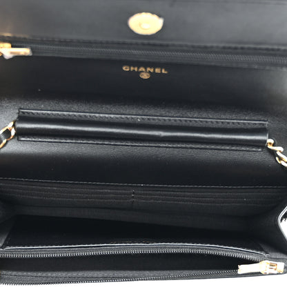 Chanel Lambskin Quilted Enamel Coco Casino Wallet On Chain WOC Black 5 of 11