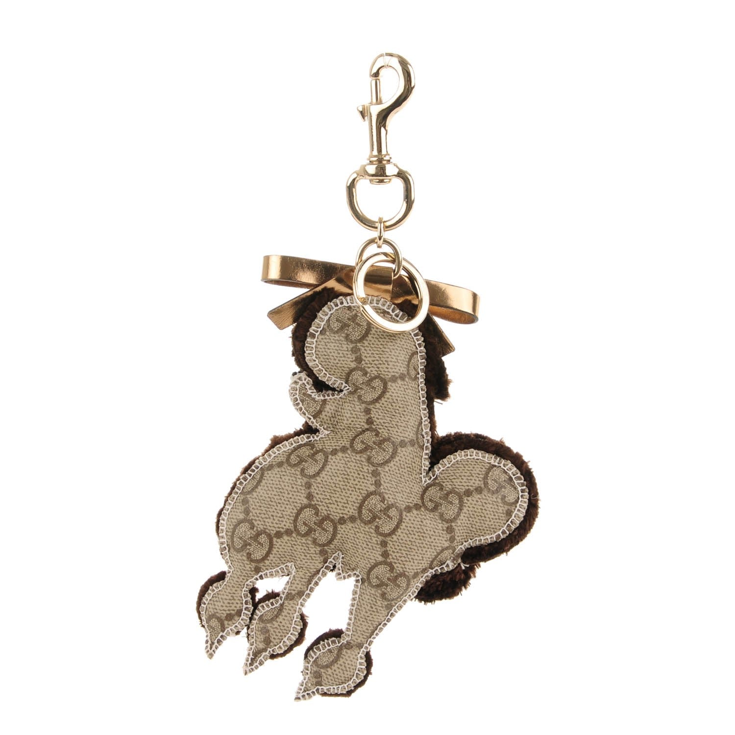 Gucci Monogram Lulu French Poodle Bag Charm Dark Brown 2 of 5