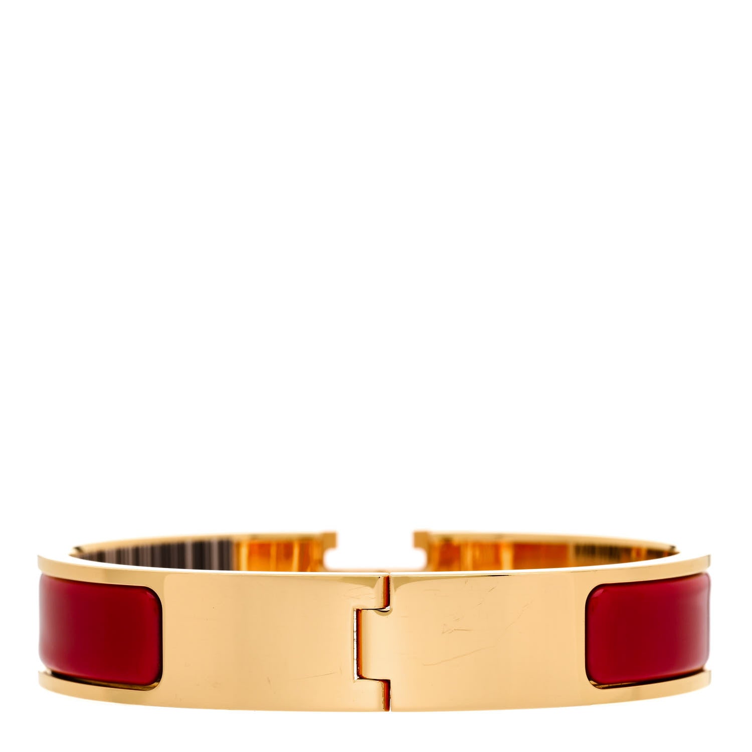Hermes Enamel Narrow Clic Clac H Bracelet PM Rouge 3 of 5