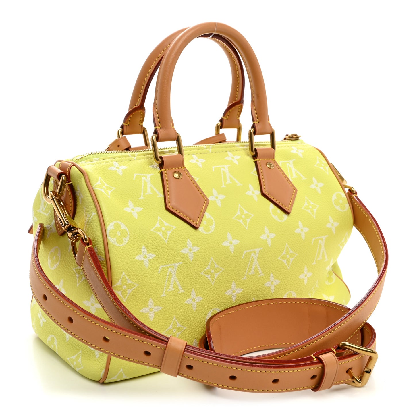 Calfskin Monogram Speedy P9 Bandouliere 25 Lemonade Yellow