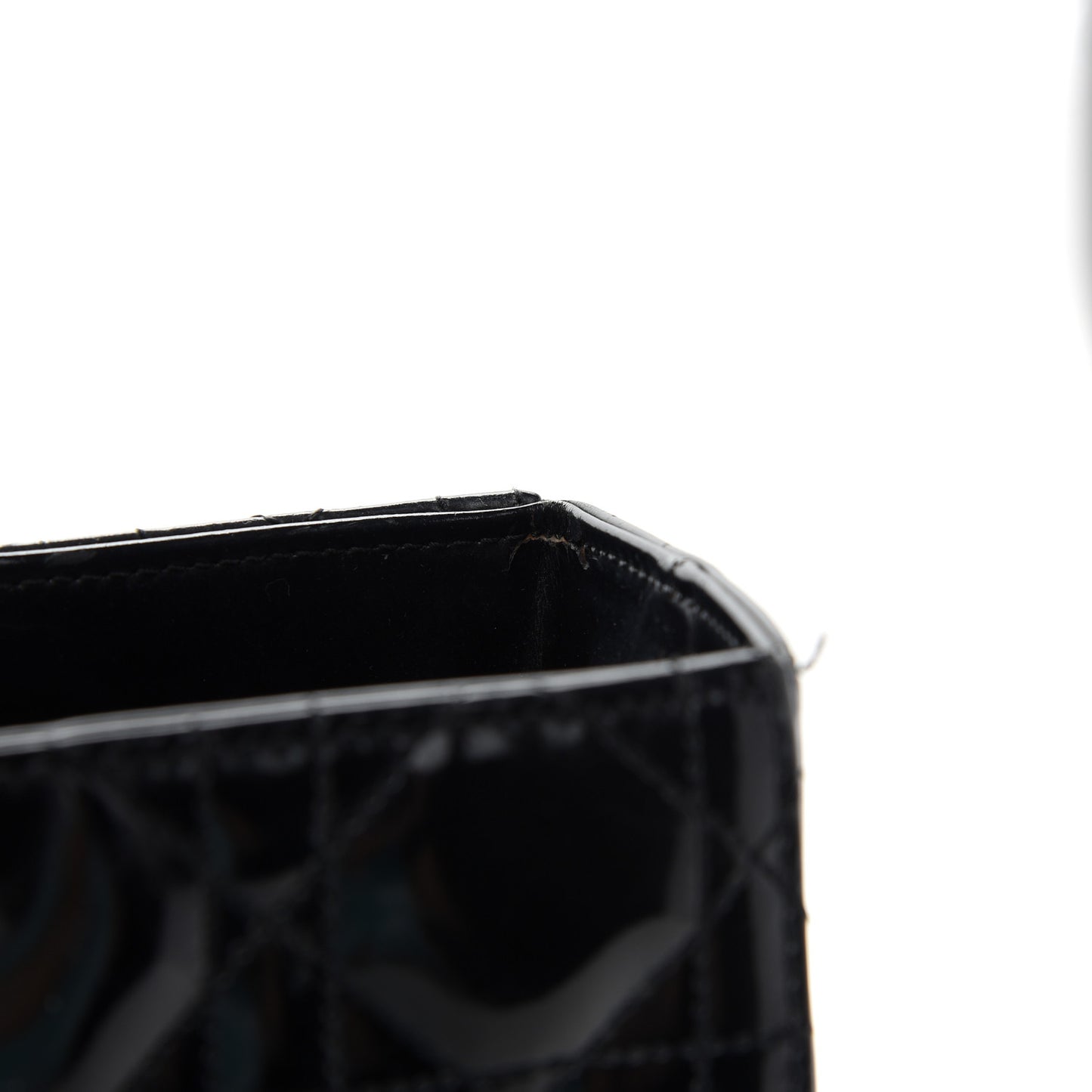 Patent Cannage Large Lady Dior Black