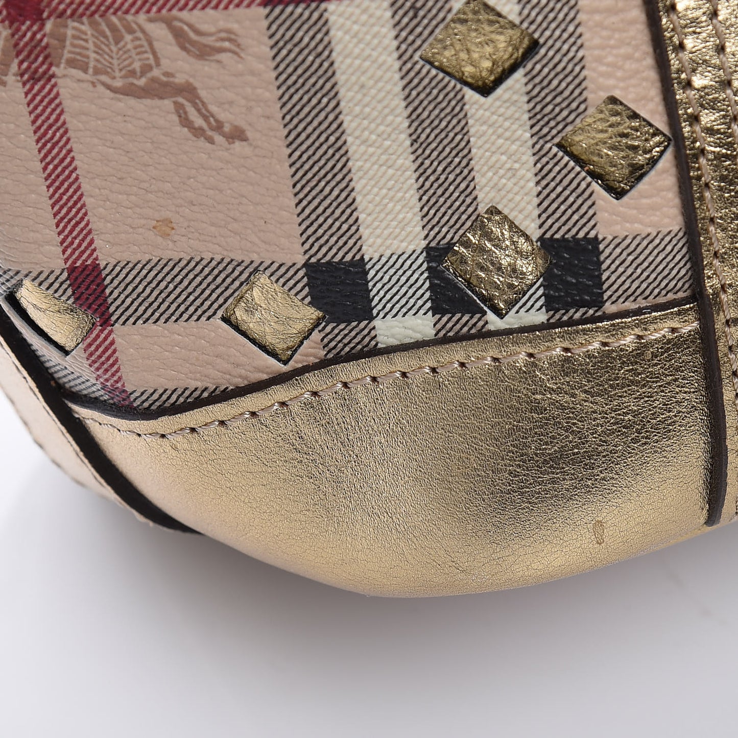 Haymarket Check Drawstring Claudia Bag Gold