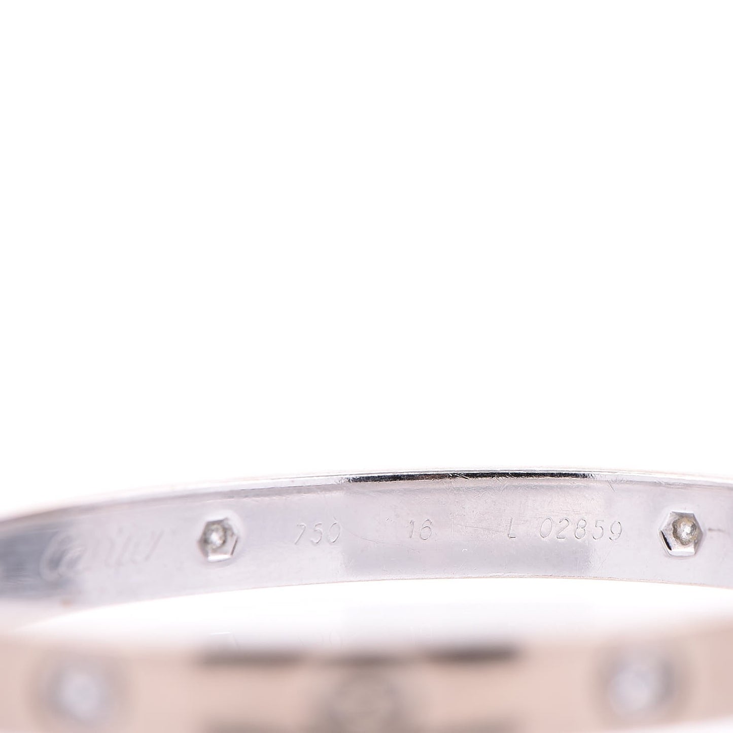 18K White Gold 6 Diamond LOVE Bracelet 16