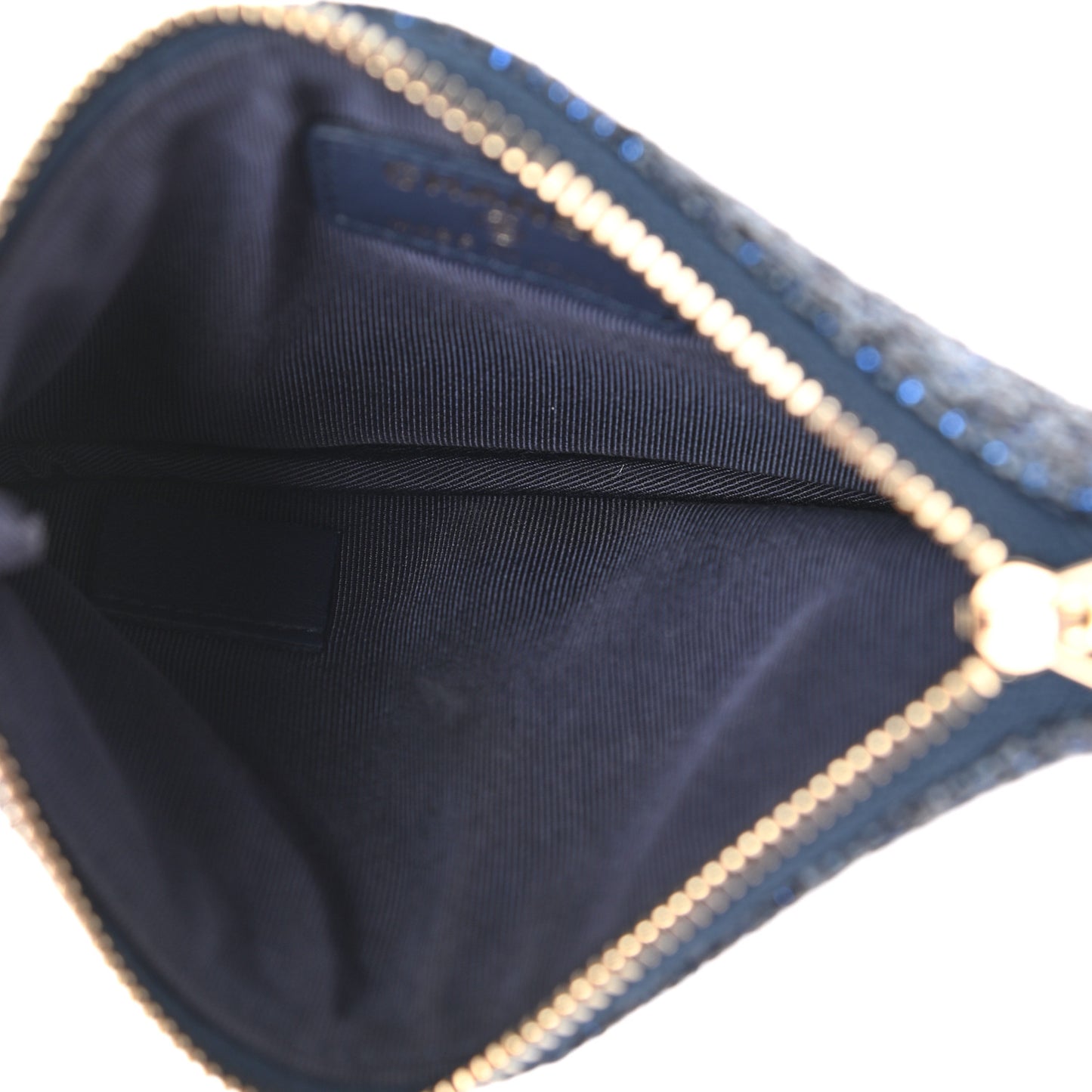 Woven Straw Raffia Deauville Cosmetic Pouch Blue