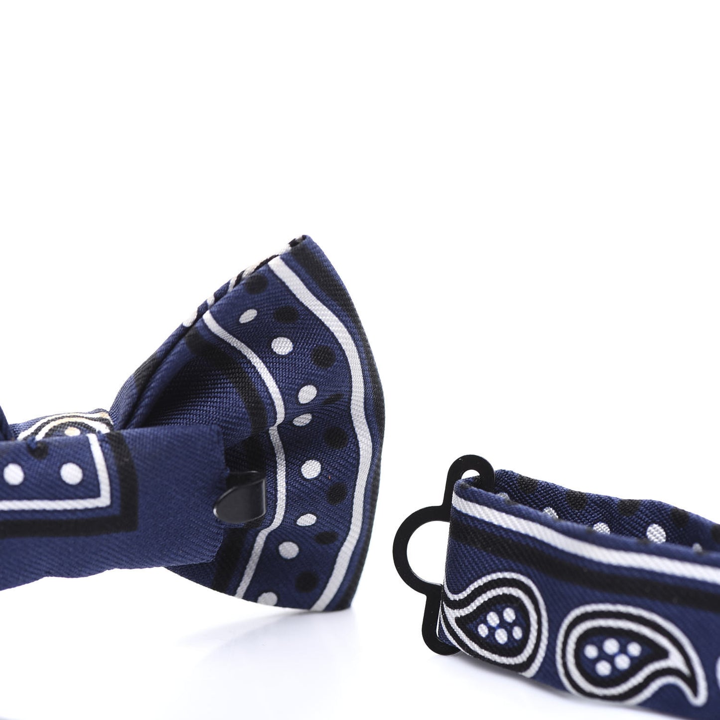 Silk Peuple Du Vent Bandana Twill Bow Tie Marine White Black