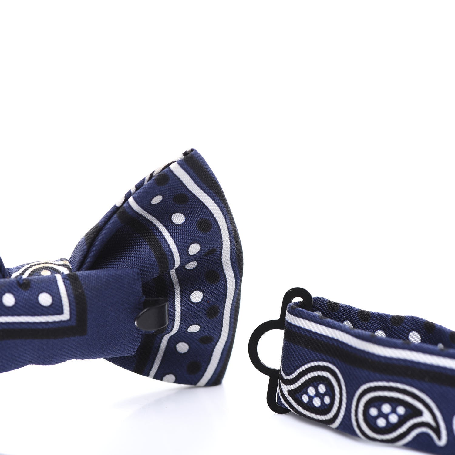 Hermes Silk Peuple Du Vent Bandana Twill Bow Tie Marine White Black 5 of 7