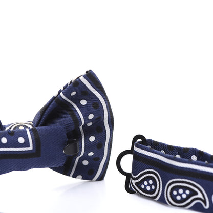 Hermes Silk Peuple Du Vent Bandana Twill Bow Tie Marine White Black 5 of 7