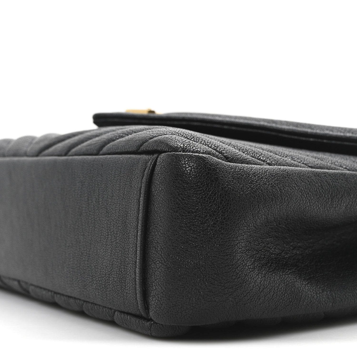 Saint Laurent Sheepskin Matelasse Chevron Monogram Medium College Bag Black 10 of 10
