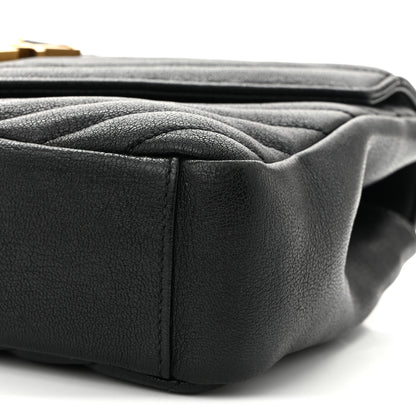 Saint Laurent Sheepskin Matelasse Chevron Monogram Medium College Bag Black 10 of 10