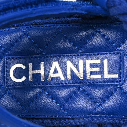 Chanel Cord Lambskin Quilted Logo Sandals 36 Blue 8 of 15